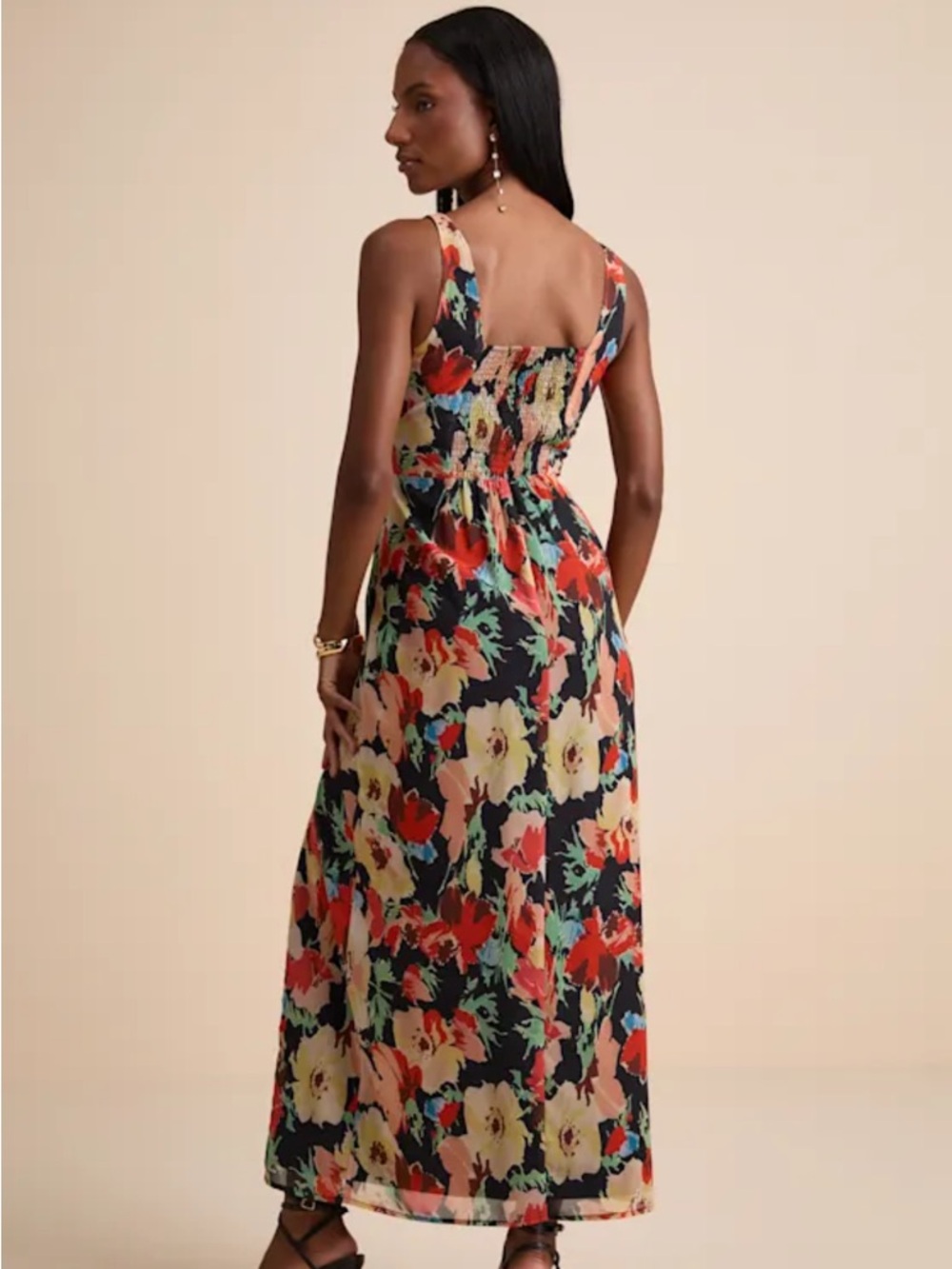 Lulu's Miya Black Multi Floral Sleeveless Maxi Dress - Picture 3 of 6